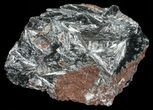 Metallic, Radiating Pyrolusite Cystals - Morocco #56955-1